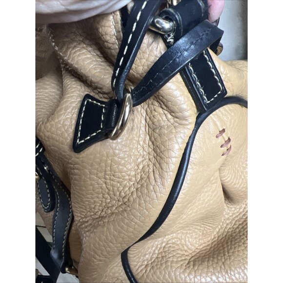 Dooney and Bourke Brown Pebble Grain Floretine Leather Large Satchel Handbag - Picture 15 of 16